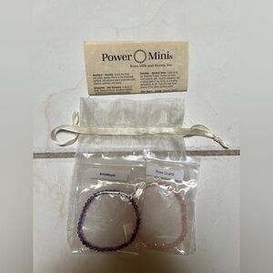 Healing Crystal Bracelet Set - Amethyst and Rose Quartz